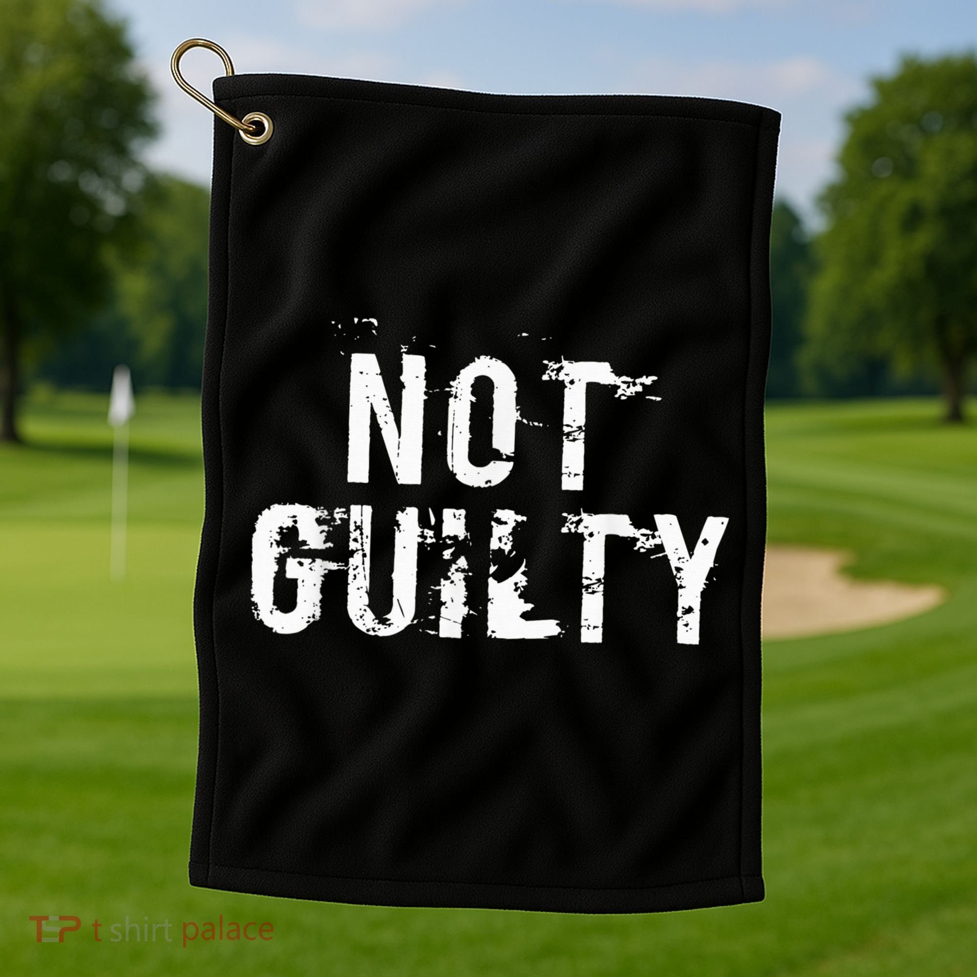 Not Guilty  Distressed Prisoner Jail Inmate Prison Tee Golf Towel