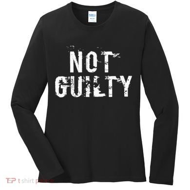 Not Guilty  Distressed Prisoner Jail Inmate Prison Tee Women's Long Sleeve Shirt