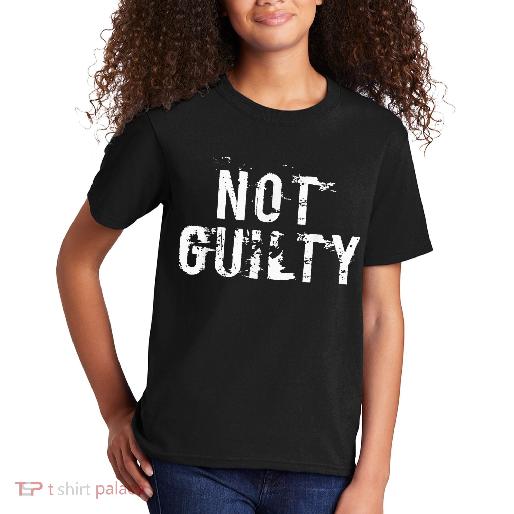 Not Guilty  Distressed Prisoner Jail Inmate Prison Tee Kids T-Shirt