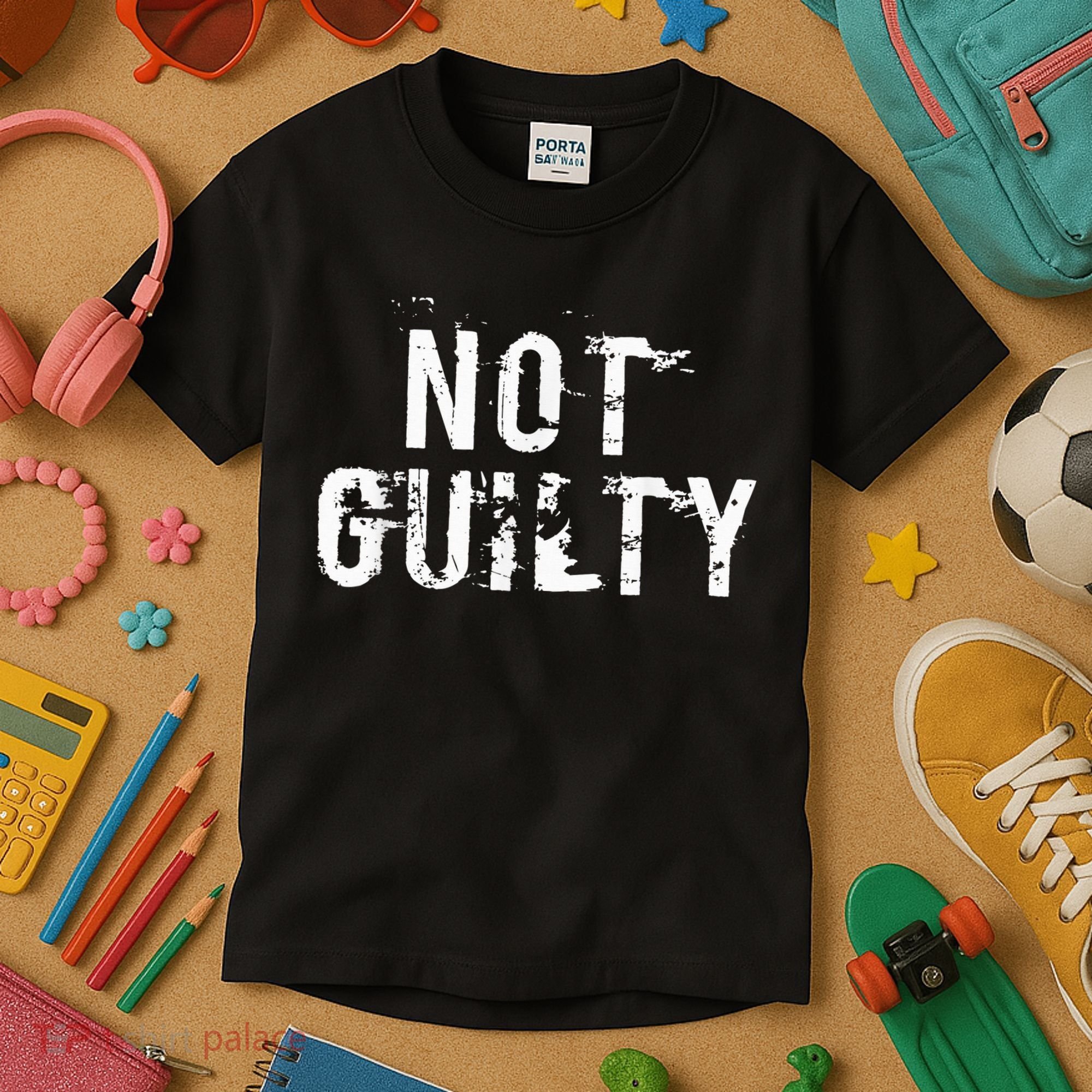 Not Guilty  Distressed Prisoner Jail Inmate Prison Tee Kids T-Shirt