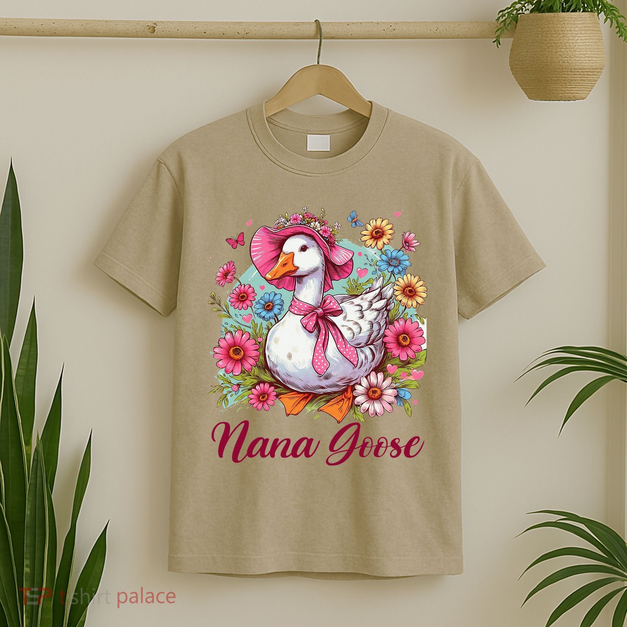 Nana Goose Grandma Mimi Silly Goose Coquette Mothers Day T-Shirt