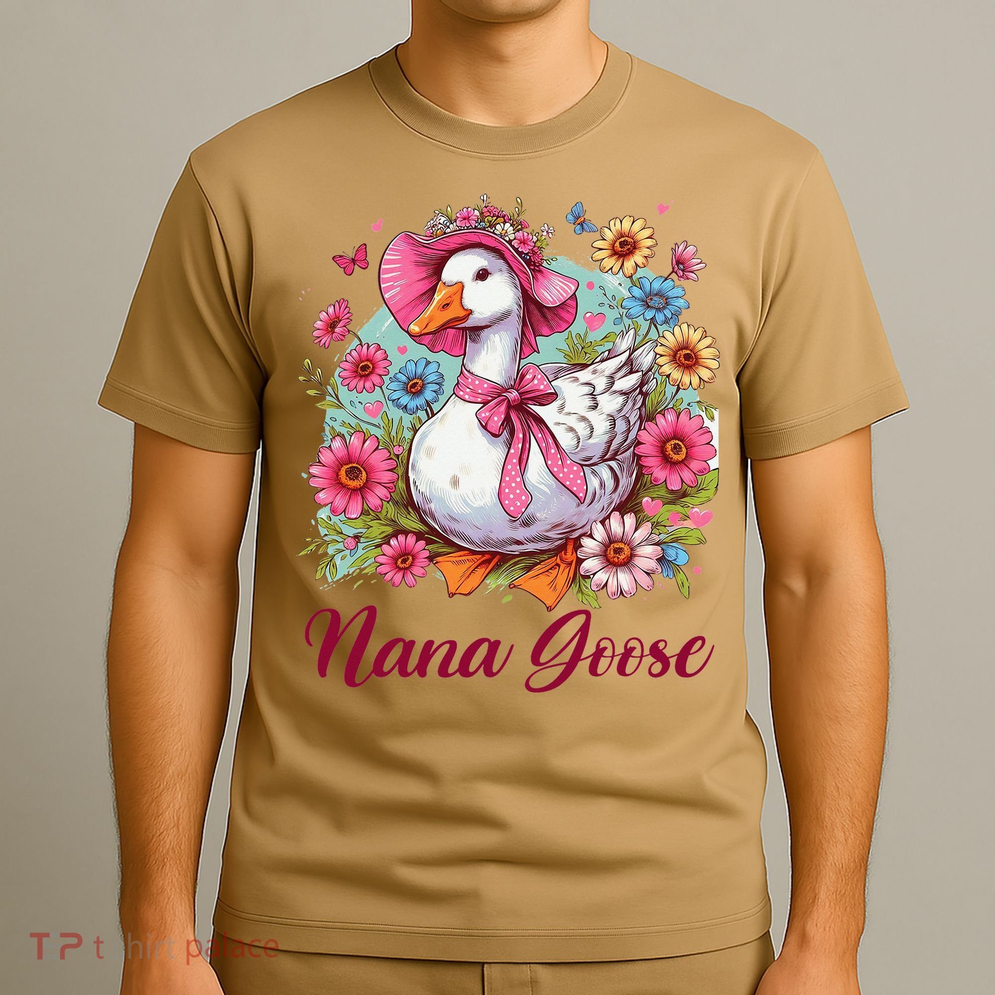 Nana Goose Grandma Mimi Silly Goose Coquette Mothers Day T-Shirt