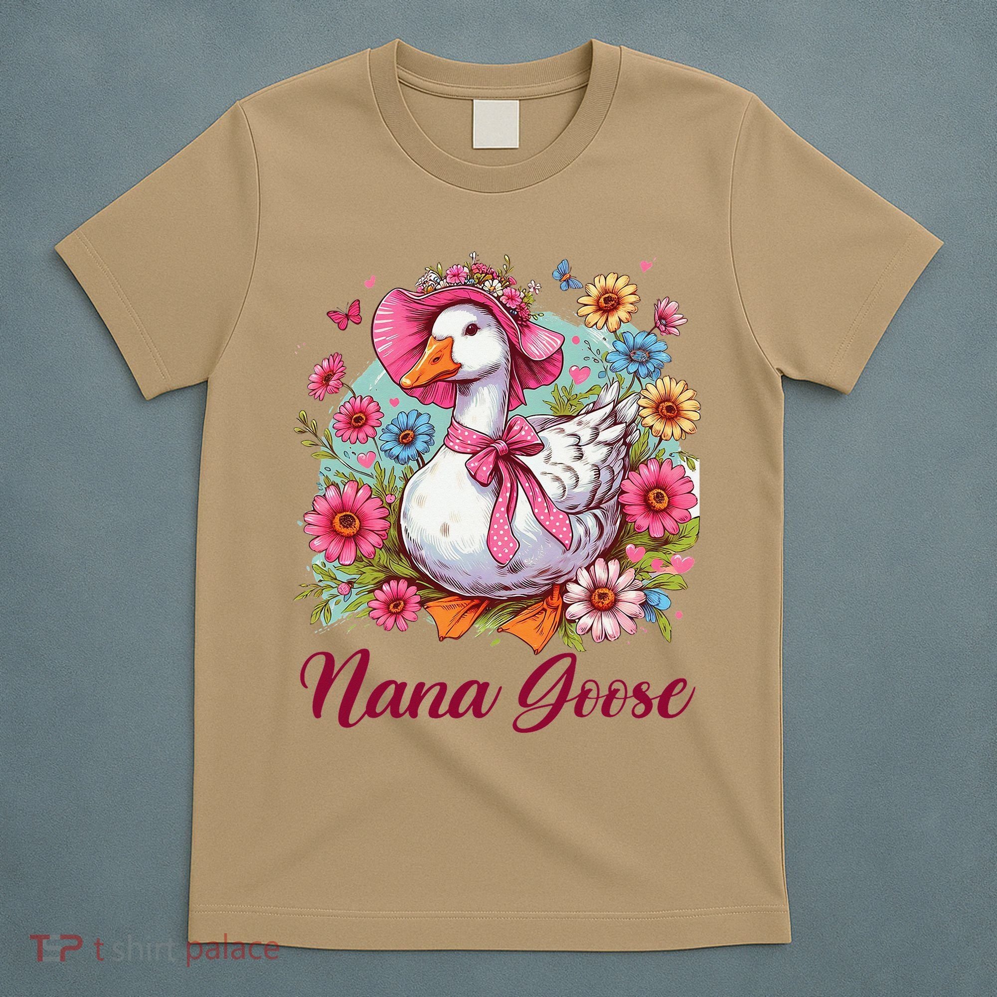 Nana Goose Grandma Mimi Silly Goose Coquette Mothers Day T-Shirt