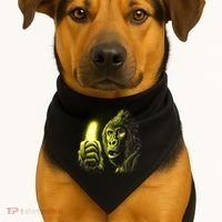 Neon Gorilla Holding Banana USA-Made Doggie Bandana thumb 1