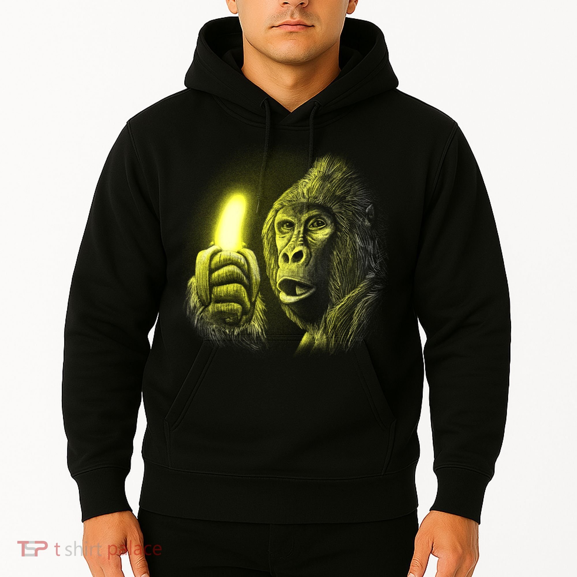 Neon Gorilla Holding Banana Hoodie