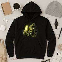 Neon Gorilla Holding Banana Hoodie thumb 3