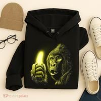 Neon Gorilla Holding Banana Hoodie thumb 4