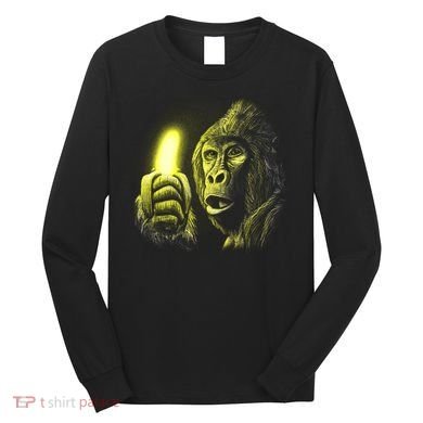 Neon Gorilla Holding Banana Long Sleeve Shirt