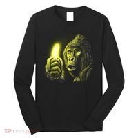 Neon Gorilla Holding Banana Long Sleeve Shirt thumb 0