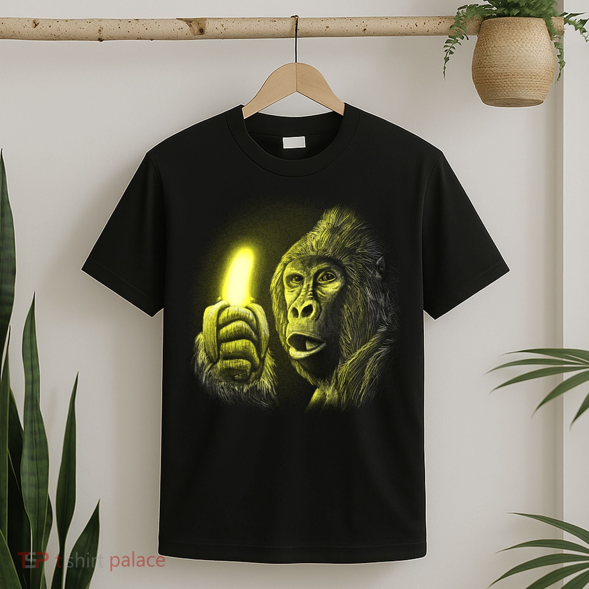Neon Gorilla Holding Banana T-Shirt