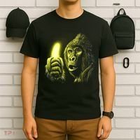 Neon Gorilla Holding Banana T-Shirt thumb 6