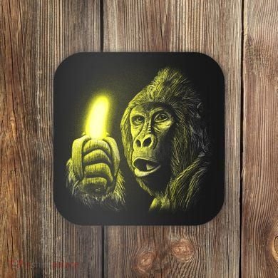 Neon Gorilla Holding Banana Coaster