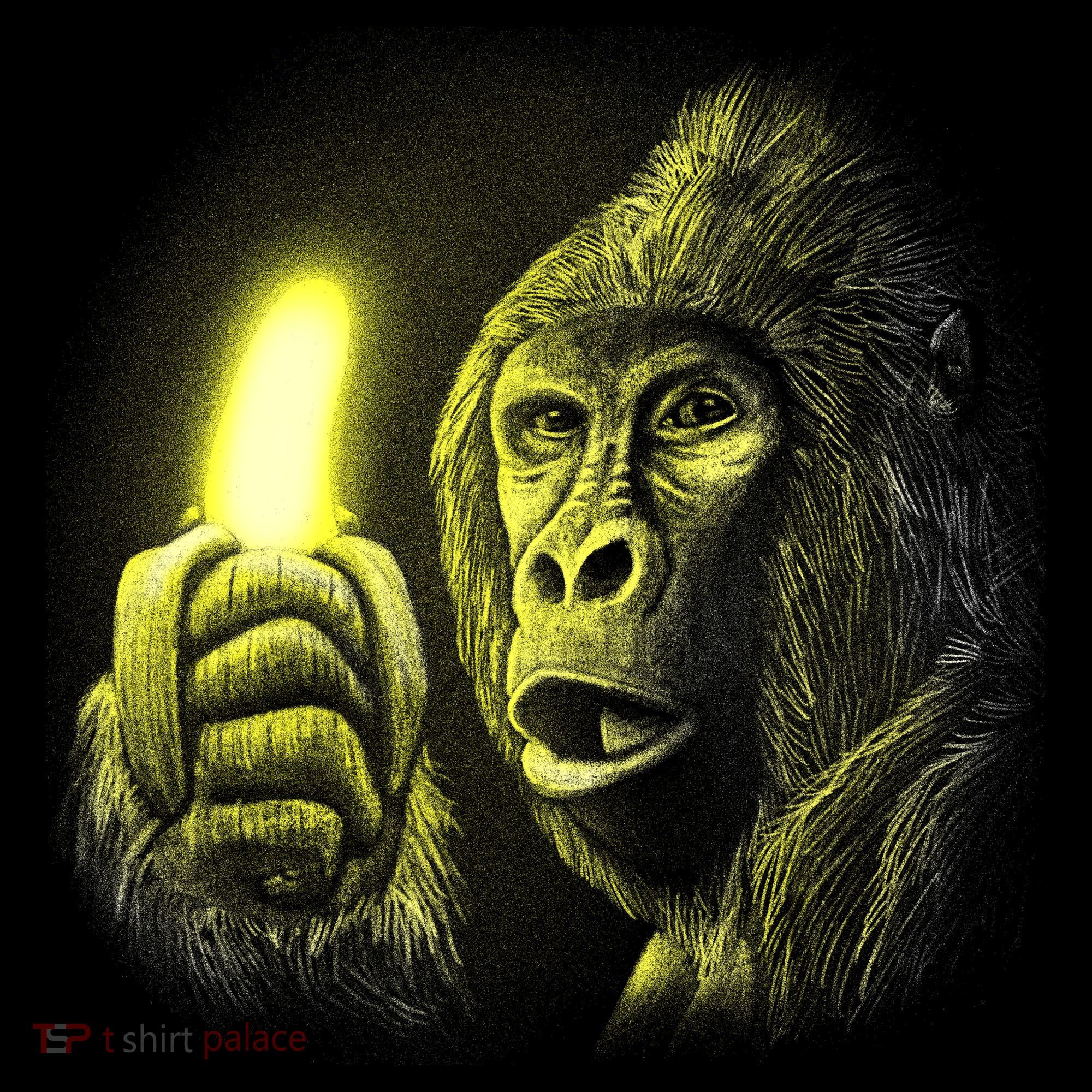 Neon Gorilla Holding Banana Women's Hoodie