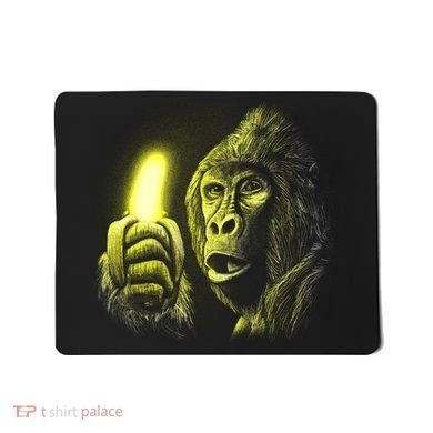 Neon Gorilla Holding Banana Mousepad