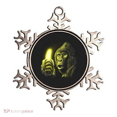 Neon Gorilla Holding Banana Ornament