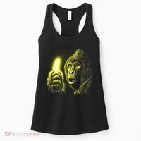Neon Gorilla Holding Banana Women's Tank Top thumb 0