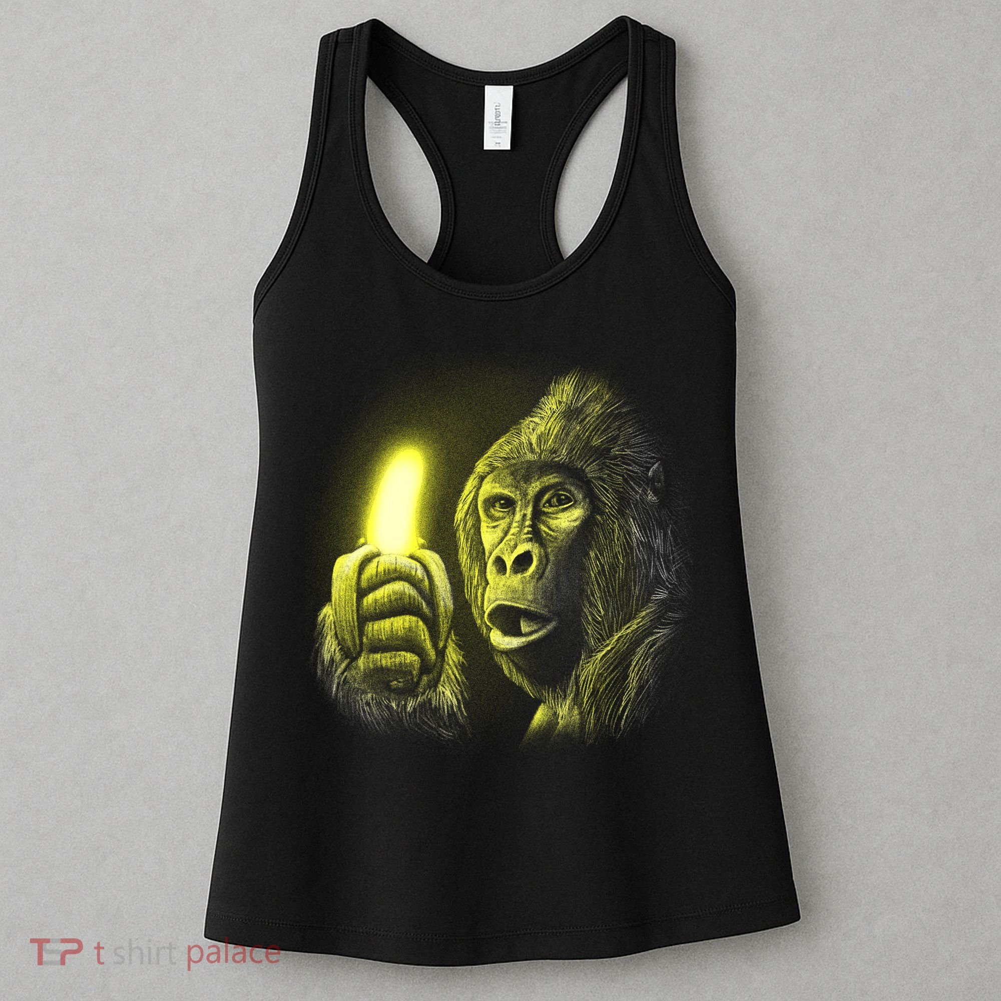 Neon Gorilla Holding Banana Women's Tank Top