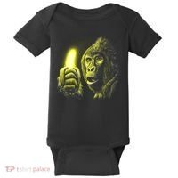Neon Gorilla Holding Banana Baby Bodysuit thumb 0