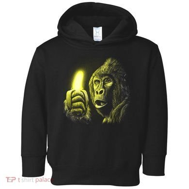 Neon Gorilla Holding Banana Toddler Hoodie