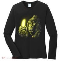 Neon Gorilla Holding Banana Women's Long Sleeve Shirt thumb 0