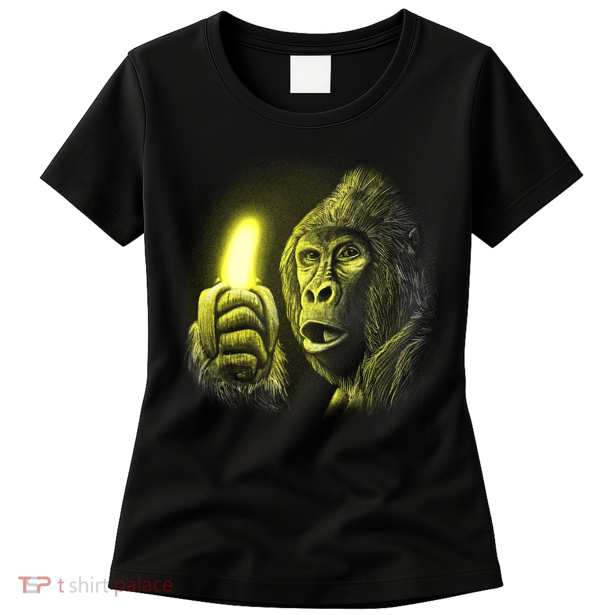 Neon Gorilla Holding Banana Women's T-Shirt