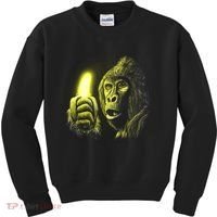 Neon Gorilla Holding Banana Kids Sweatshirt thumb 0
