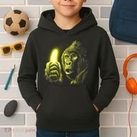 Neon Gorilla Holding Banana Kids Hoodie thumb 2