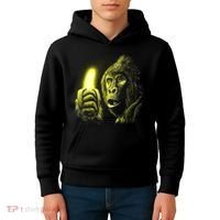 Neon Gorilla Holding Banana Kids Hoodie thumb 4