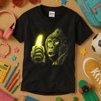 Neon Gorilla Holding Banana Kids T-Shirt thumb 3