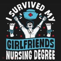 Nurse Graduation I Survived My Girlfriends Nursing Degree USA-Made Doggie Bandana thumb 2