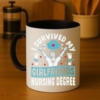 Nurse Graduation I Survived My Girlfriends Nursing Degree Coffee Mug thumb 4