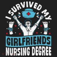 Nurse Graduation I Survived My Girlfriends Nursing Degree Beanie thumb 2