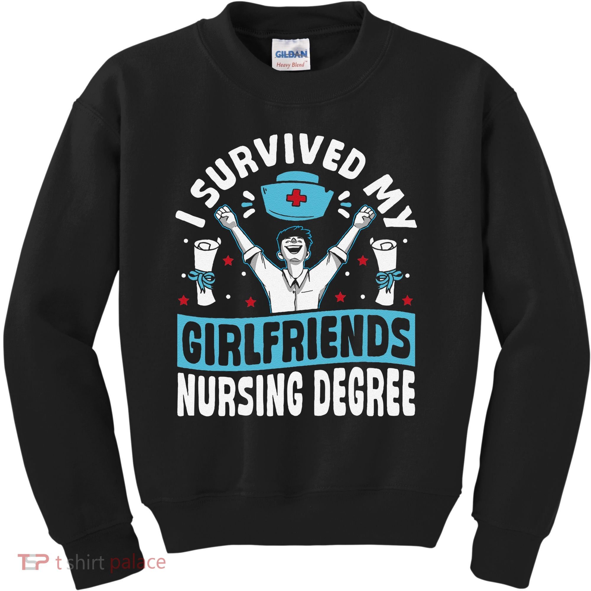 Nurse Graduation I Survived My Girlfriends Nursing Degree Kids Sweatshirt