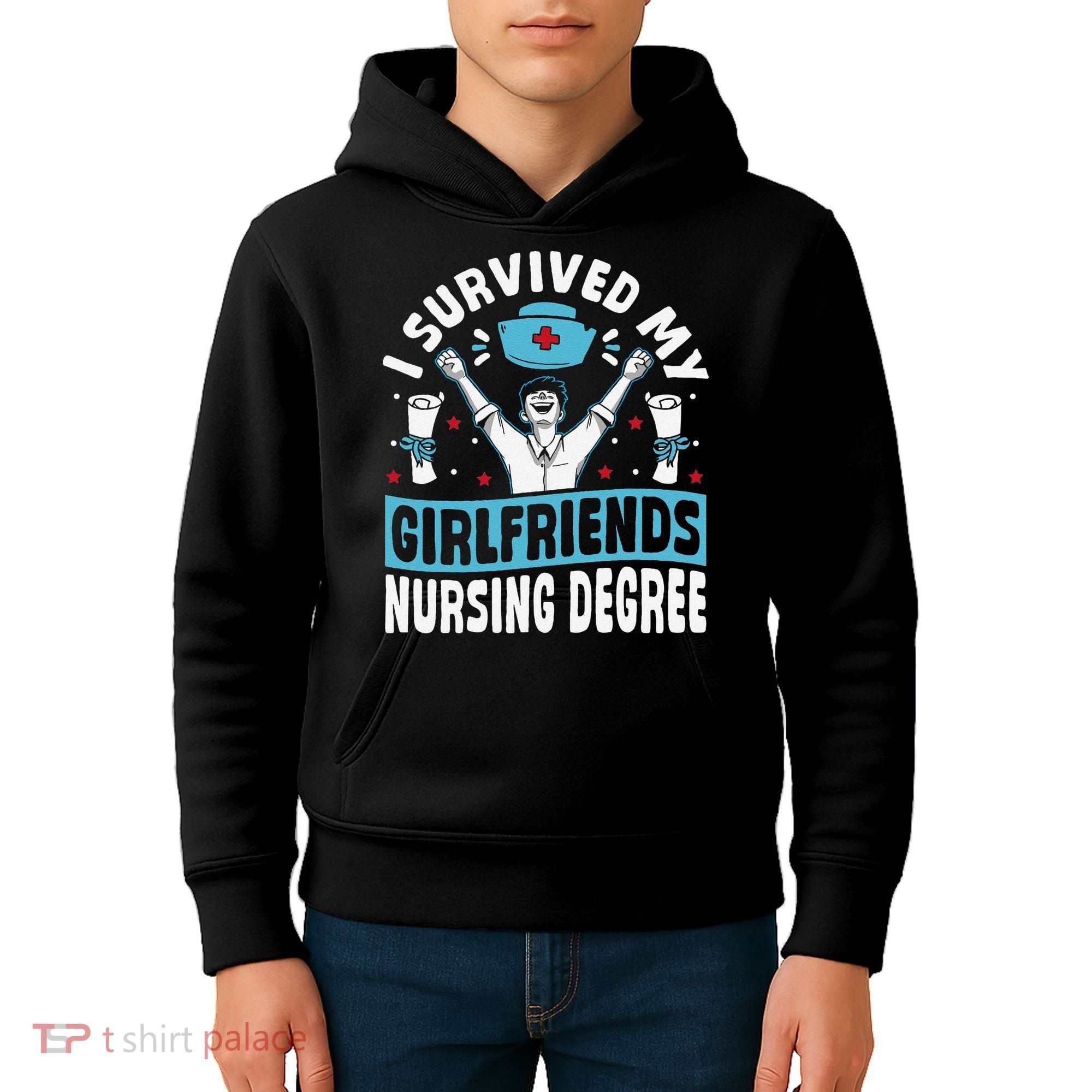 Nurse Graduation I Survived My Girlfriends Nursing Degree Kids Hoodie