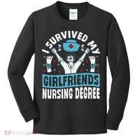 Nurse Graduation I Survived My Girlfriends Nursing Degree Kids Long Sleeve Shirt thumb 0