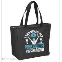 Nurse Graduation I Survived My Girlfriends Nursing Degree Tote Bag thumb 2