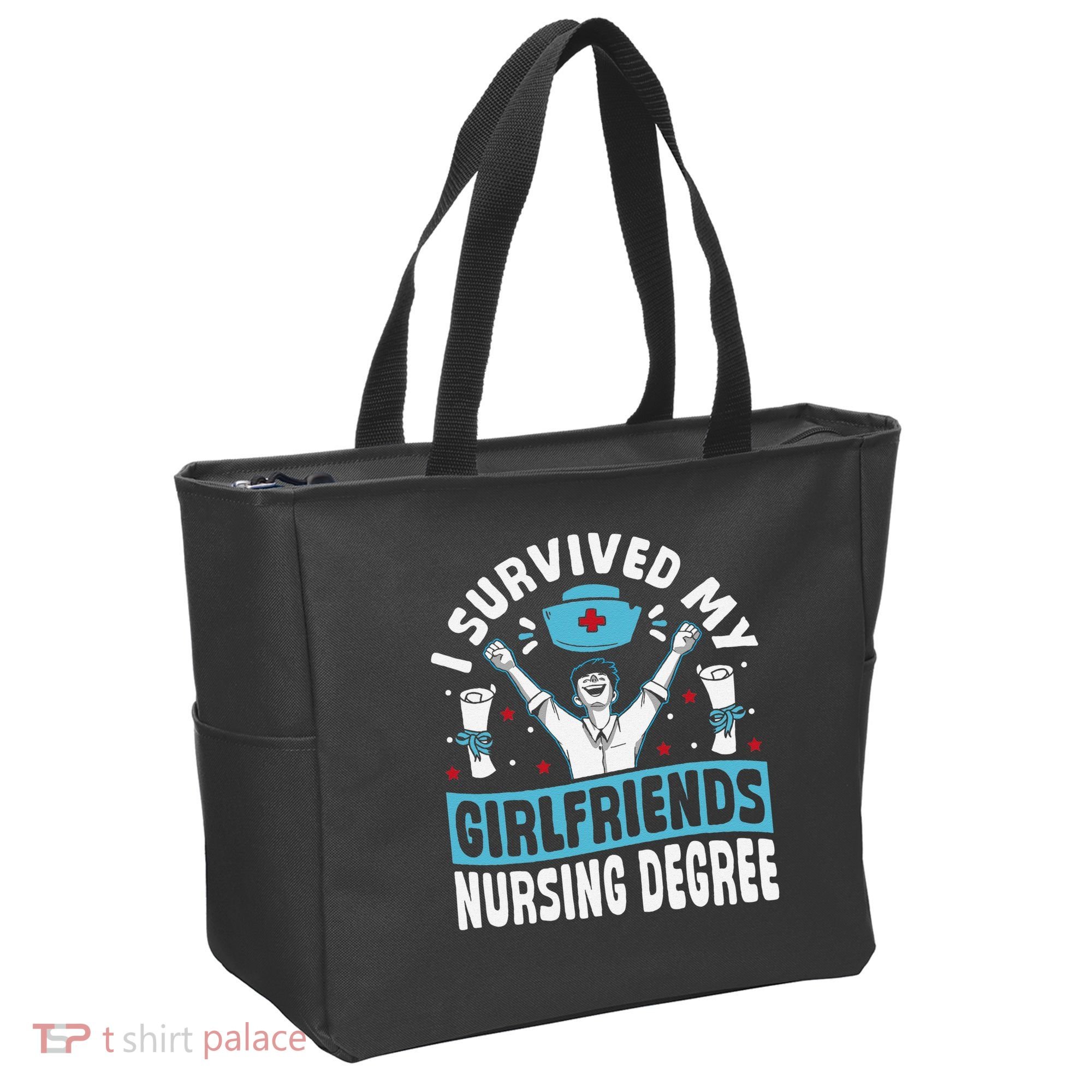Nurse Graduation I Survived My Girlfriends Nursing Degree Tote Bag