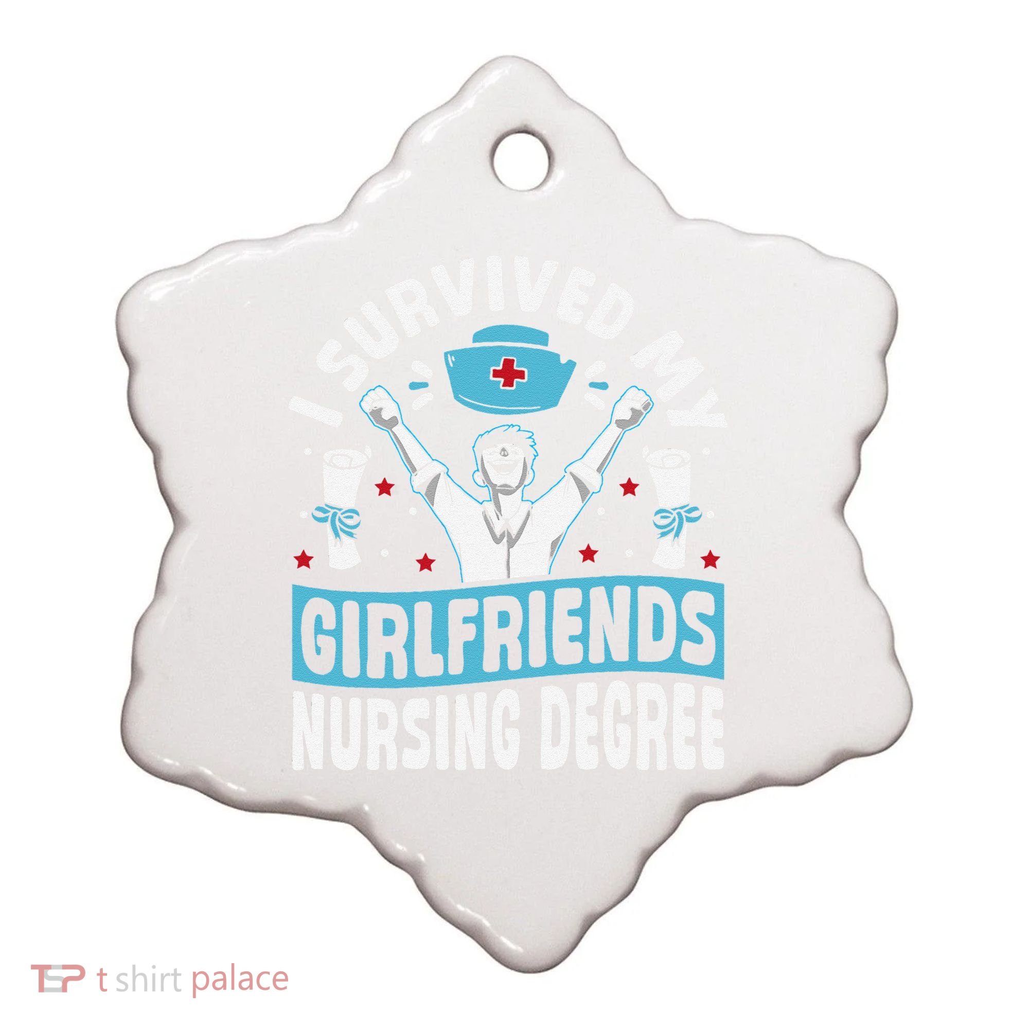 Nurse Graduation I Survived My Girlfriends Nursing Degree Ceramic Ornament