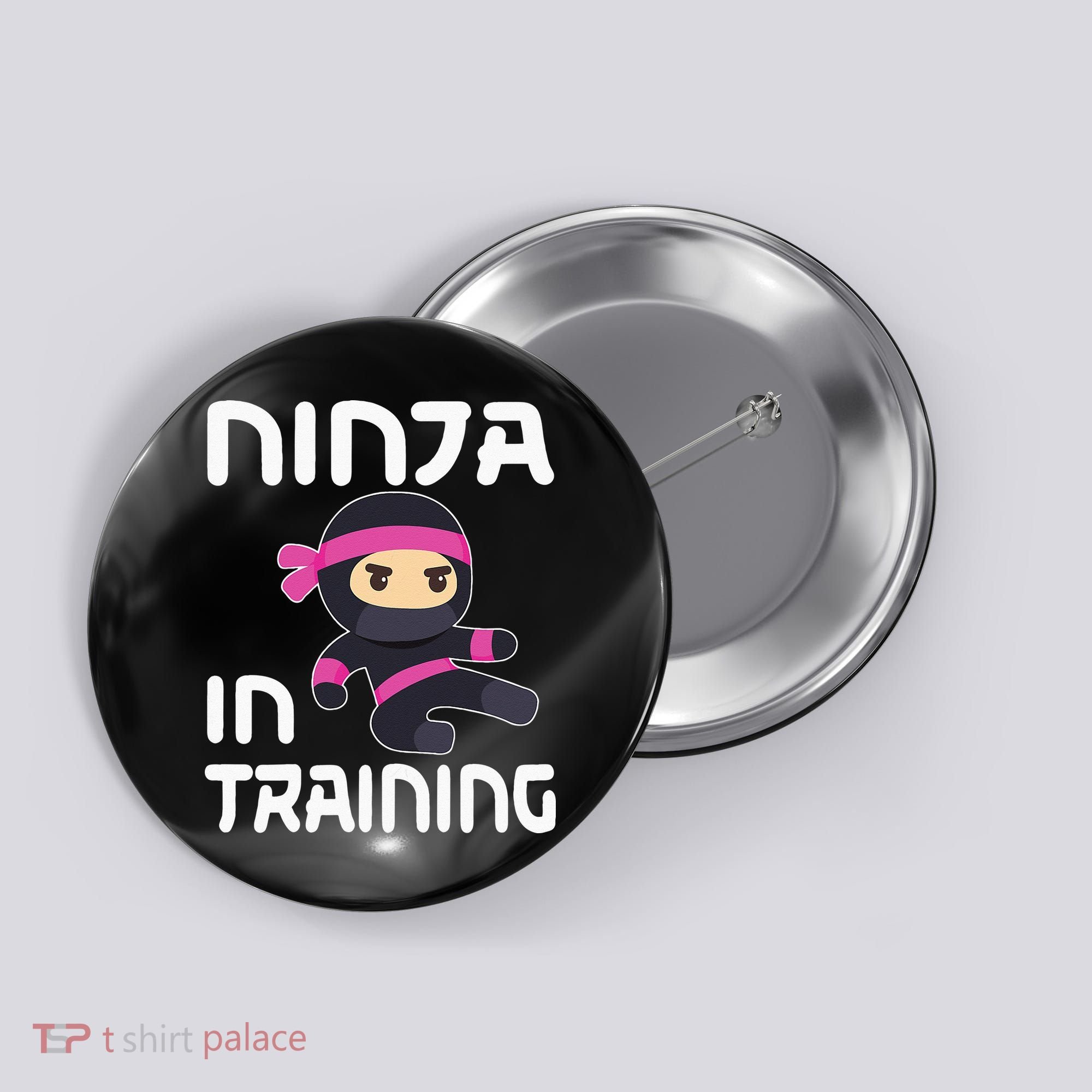 Ninja Girl In Training Button