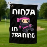 Ninja Girl In Training Golf Towel thumb 1