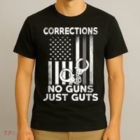 No Guns Just Guts Corrections Officer T-Shirt thumb 3