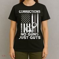 No Guns Just Guts Corrections Officer T-Shirt thumb 4