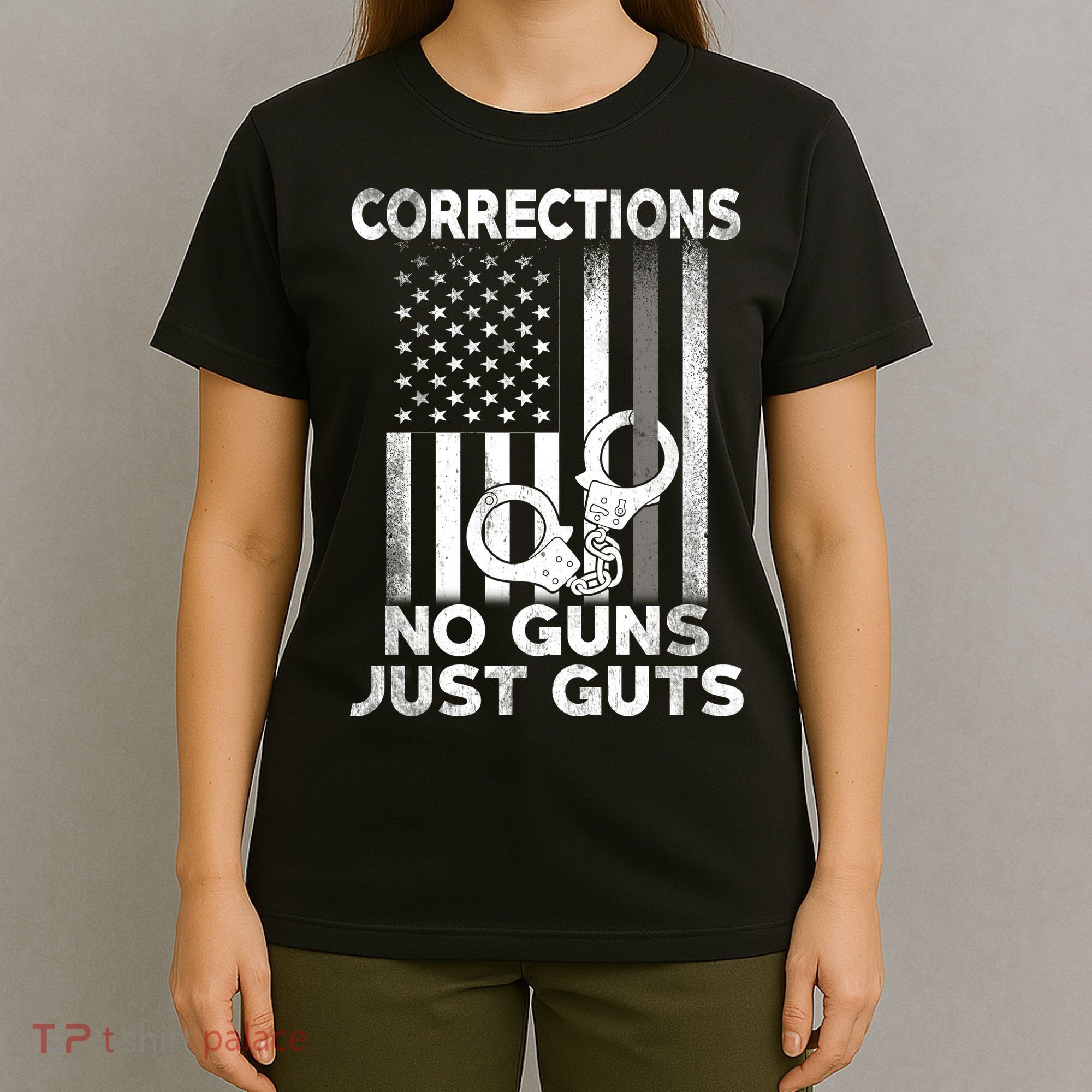 No Guns Just Guts Corrections Officer T-Shirt