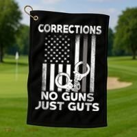 No Guns Just Guts Corrections Officer Golf Towel thumb 1