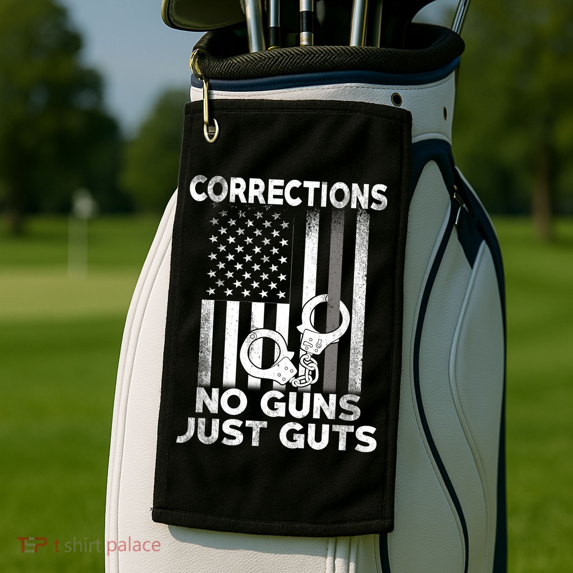 No Guns Just Guts Corrections Officer Golf Towel