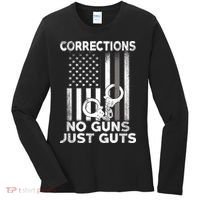 No Guns Just Guts Corrections Officer Women's Long Sleeve Shirt thumb 0