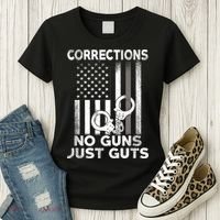No Guns Just Guts Corrections Officer Women's T-Shirt thumb 3