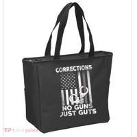 No Guns Just Guts Corrections Officer Tote Bag thumb 2