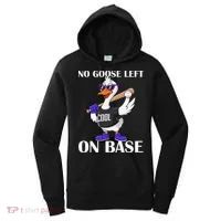 No Goose Left On Base Cool Baseball Fun Women's Hoodie thumb 0
