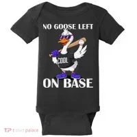 No Goose Left On Base Cool Baseball Fun Baby Bodysuit thumb 0
